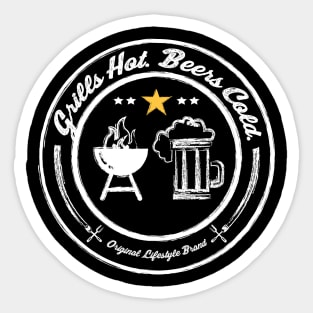 Grills Hot. Beers Cold. : Tailgate Lifestyle Sticker